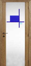 Binnendeur in gekleurd glas SK803BL